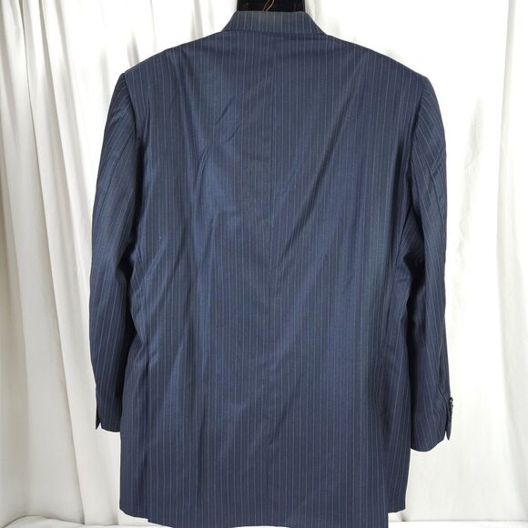 Tom James Corporate Image Mens 50L Navy Pinstripe 3 Button Sports Coat Blazer - Picture 2 of 13